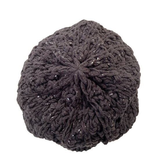 Gap Cable Knit Slouchy Beanie Hat Women or unisex One Size Gray Cotton & Acrylic - Picture 3 of 8